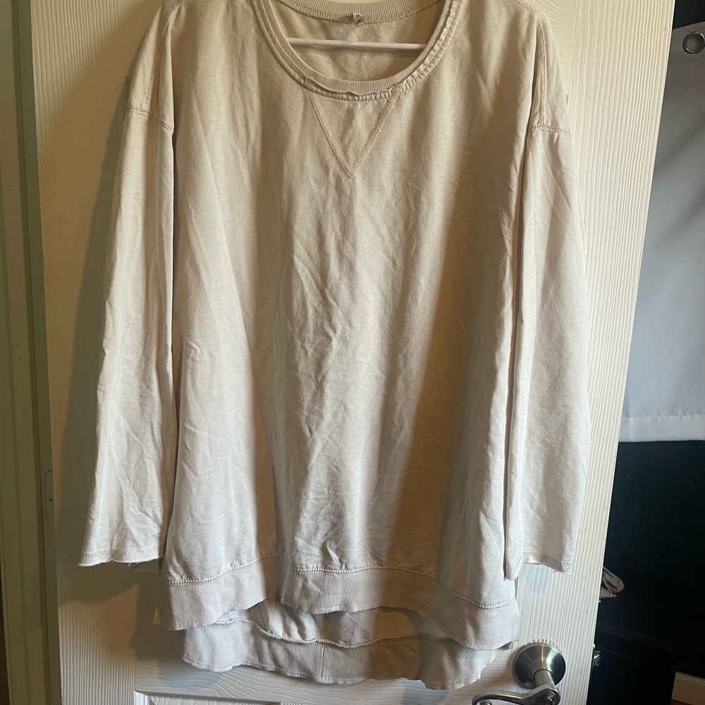 Cream Long Sleeve Sweatshirt